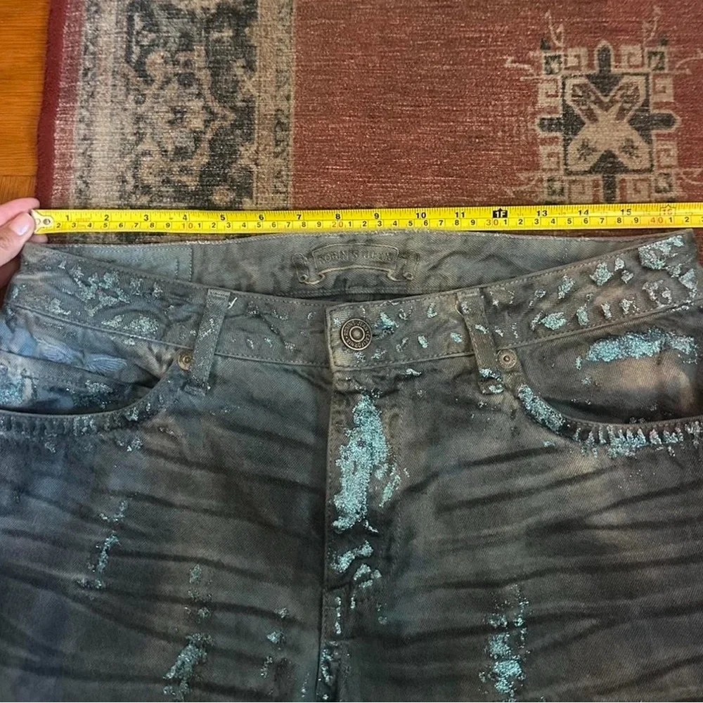 Men's Teal Turquoise Robin's Jeans - Picture 8 of 8